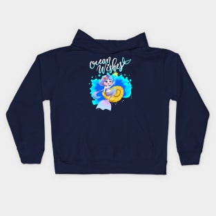 Mermaid Ocean Wishes Sea Life Kids Hoodie